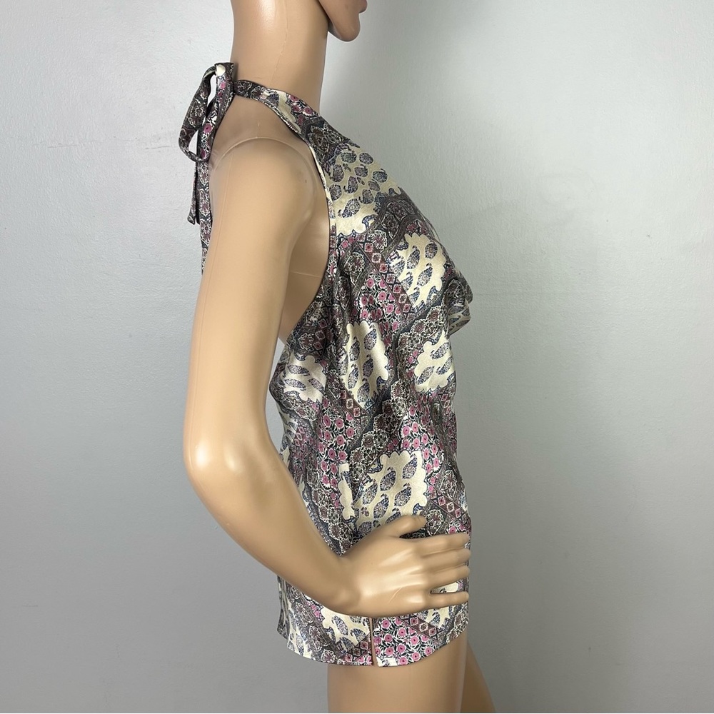 NEW CAMI NYC REVOLVE PAISLEY PRINT SILK HALTER TOP - Picture 5 of 9